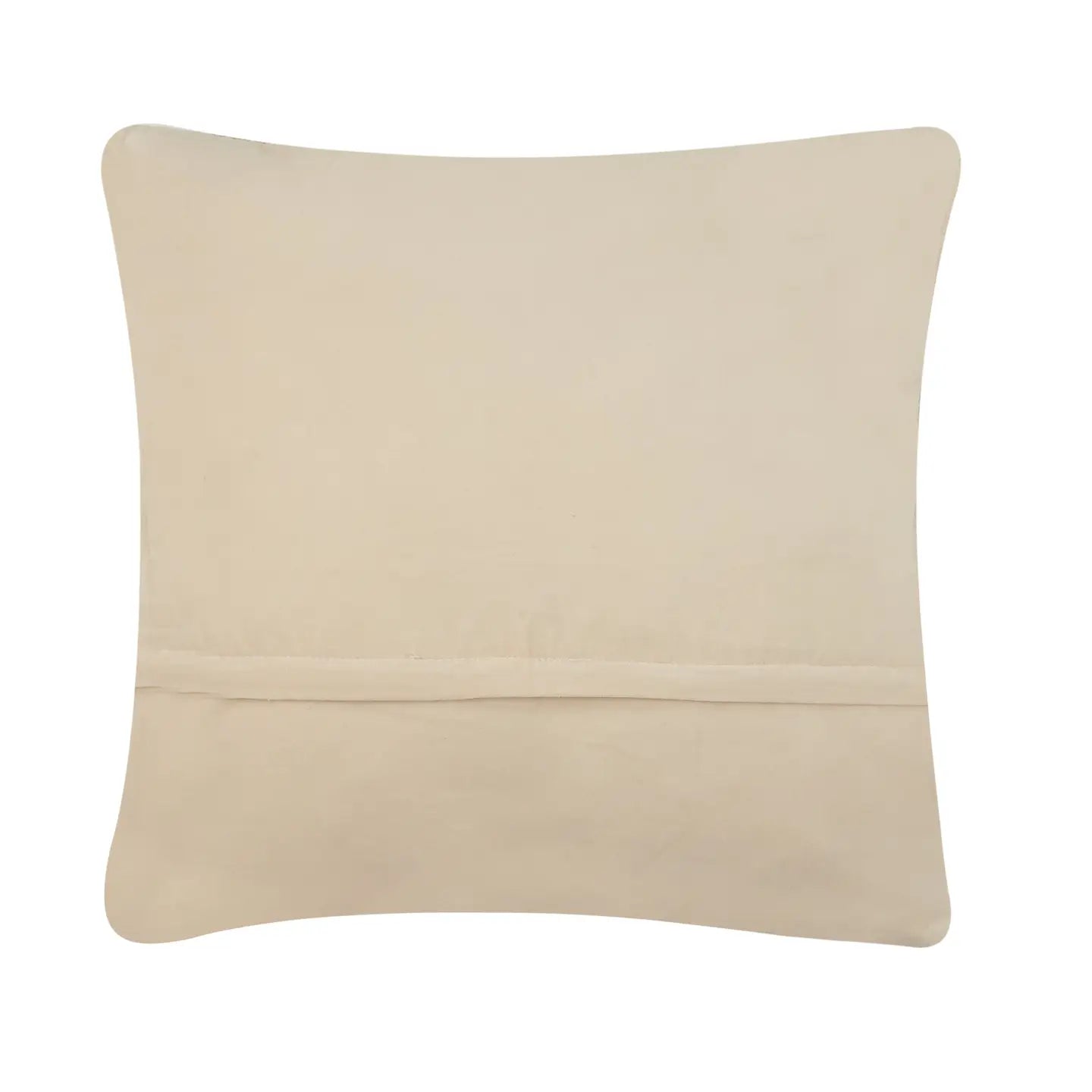 Peking Handicraft beige quail wool hooked cushion 16x16, perfect farmhouse pillow decor; product on white background.