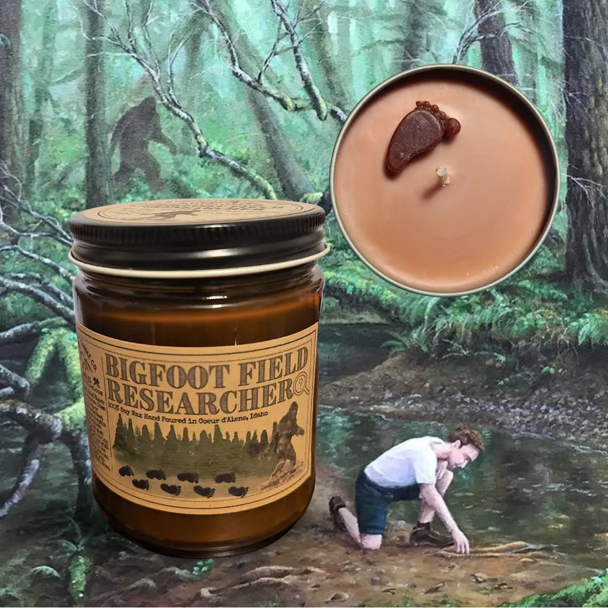 Wanderlust Folk “Bigfoot Researcher" Candle