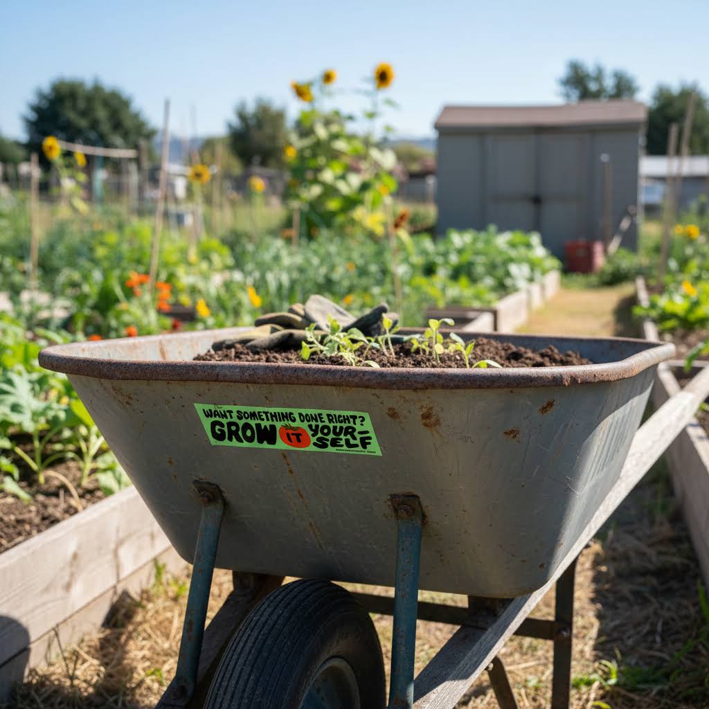 Union Made Grow It Yourself Vinyl Bumper Sticker