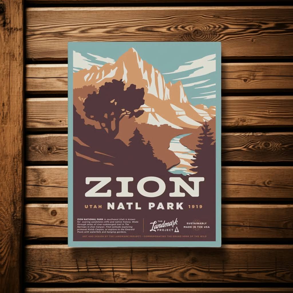 The Landmark Project Zion National Parks Poster 12x16