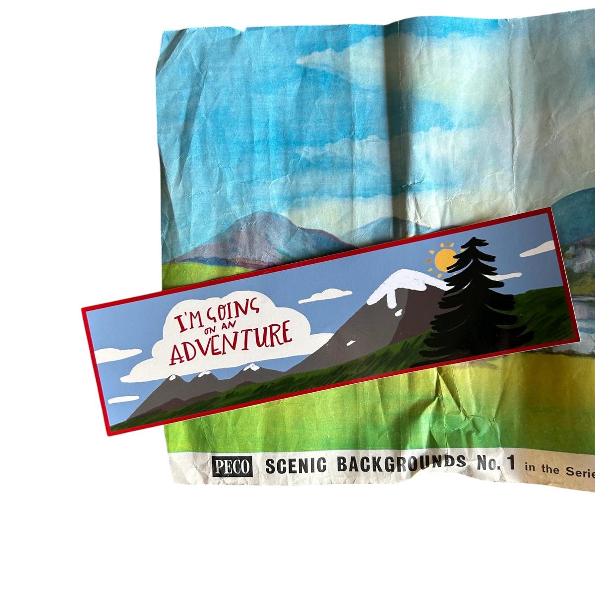 Forager Provisions LTD Dick Vincent bumper sticker featuring a hand-drawn mountain landscape and adventure text.