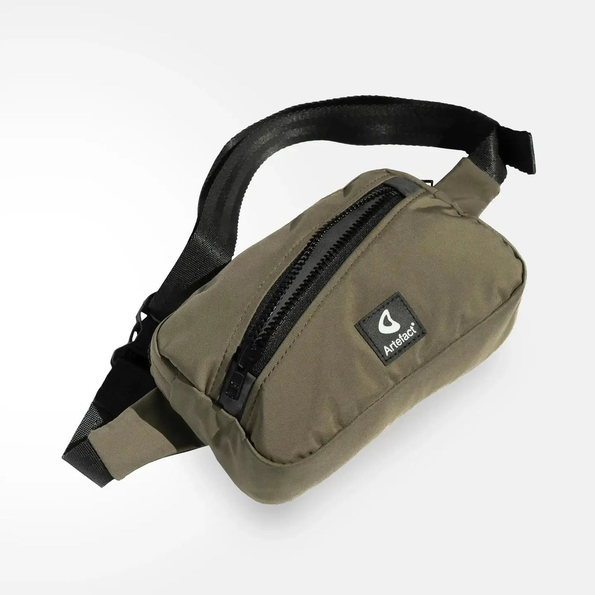 Forager Provisions LTD Artefact Eco Hornbill banana sling bag in olive green upcycled waterproof fabric