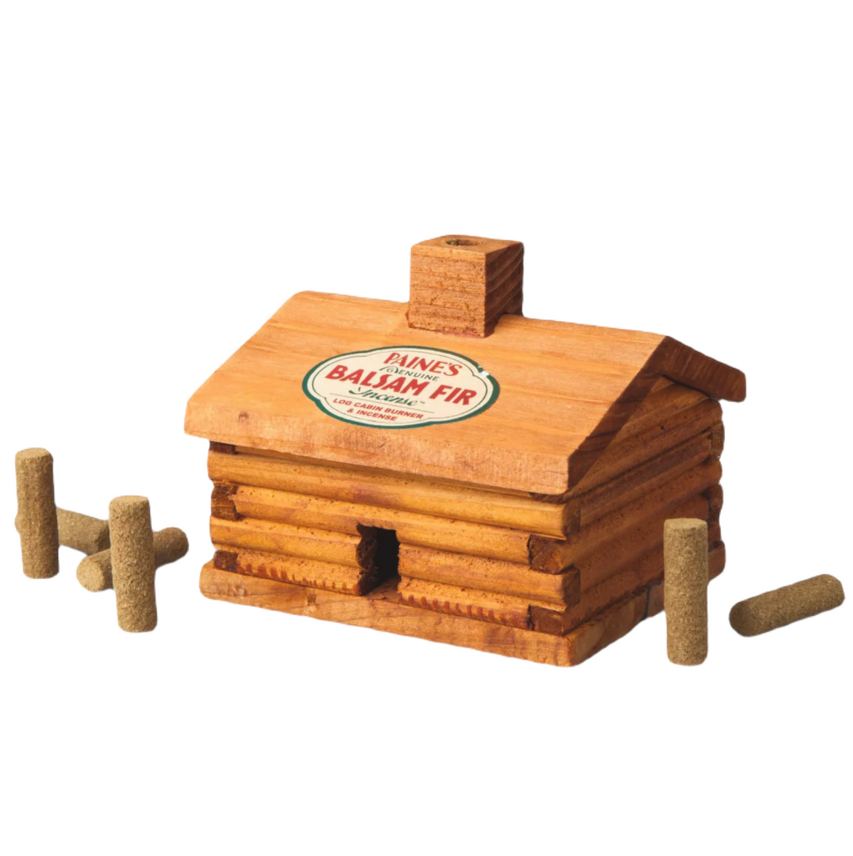 Forager Provisions LTD PAINE’S balsam fir incense log cabin burner with small natural wood incense logs