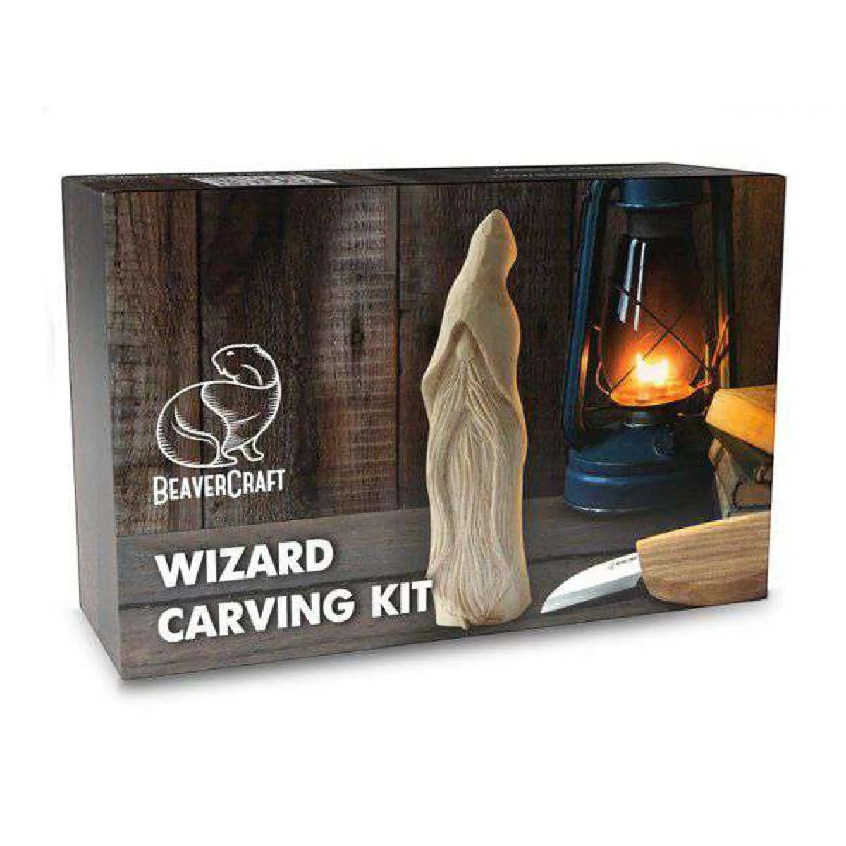 Forager Provisions LTD BeaverCraft DIY03 wizard wood carving starter kit with basswood block and whittling knife