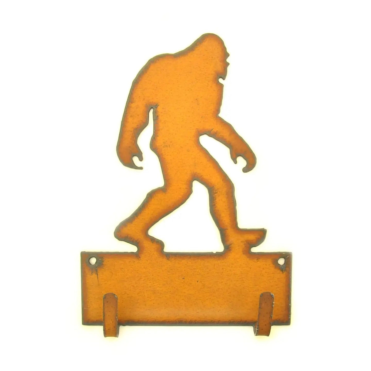Forager Provisions LTD rustic steel Bigfoot wall-mounted key hook with two hooks and a weathered metal finish.