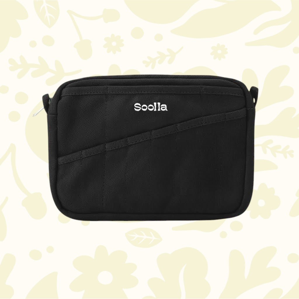 Soolla® Studio Artist Stationery Pouch Blackout—sleek black organizer case for art supplies, pens, pencils, and tools.