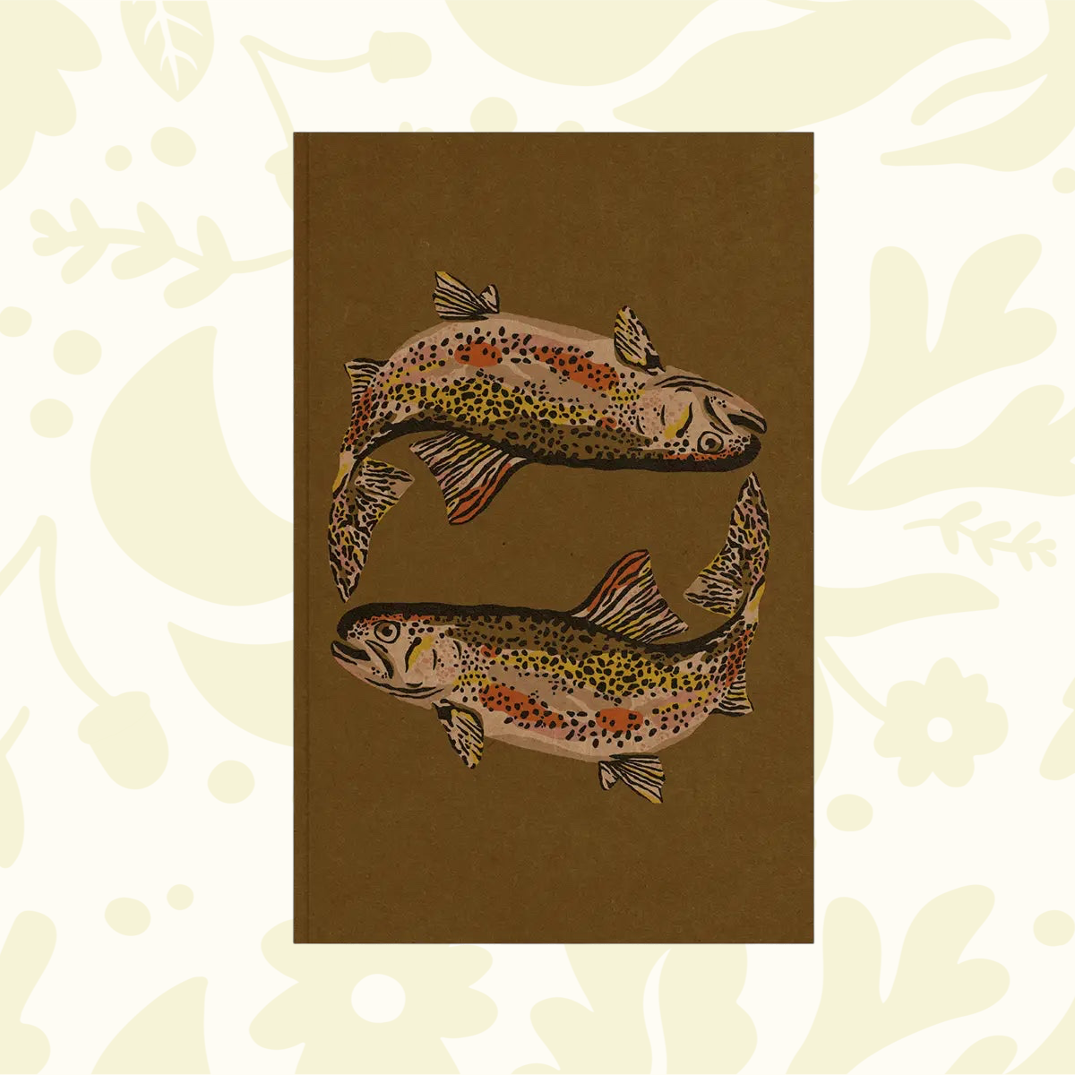 Forager Provisions LTD Denik Trout Kraft notebook with a nature-inspired fish illustration on a brown paper cover.
