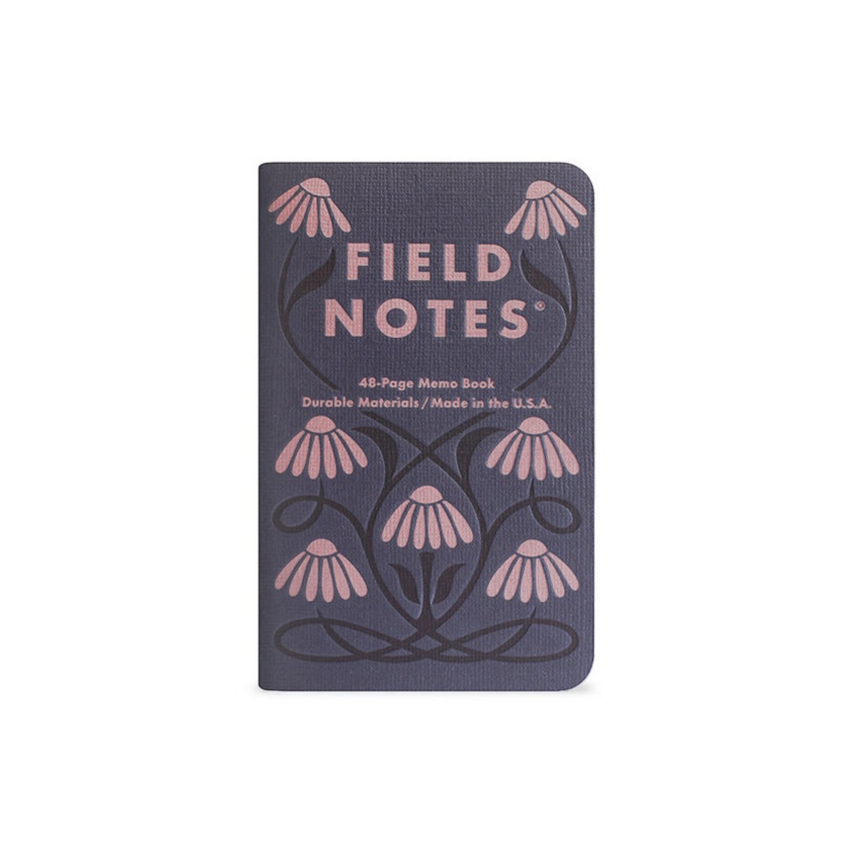 Forager Provisions LTD Field Notes Fall Flowers 2025 edition pocket memo book with dark blue cover and mauve floral art