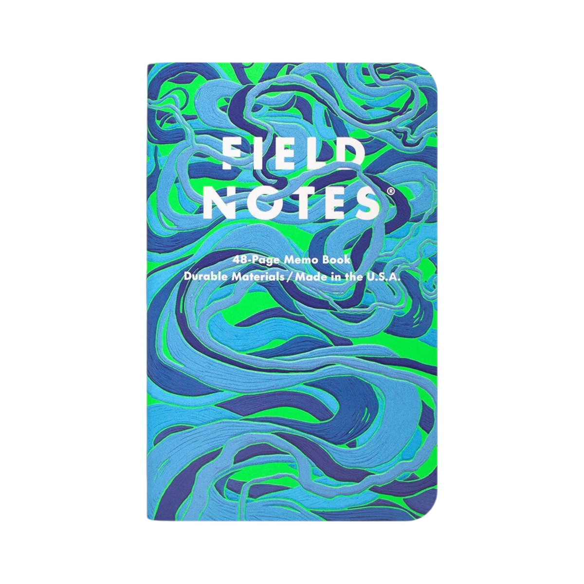 Forager Provisions LTD Field Notes Is The River Alive? pocket notebook with vibrant blue and green river-themed cover.