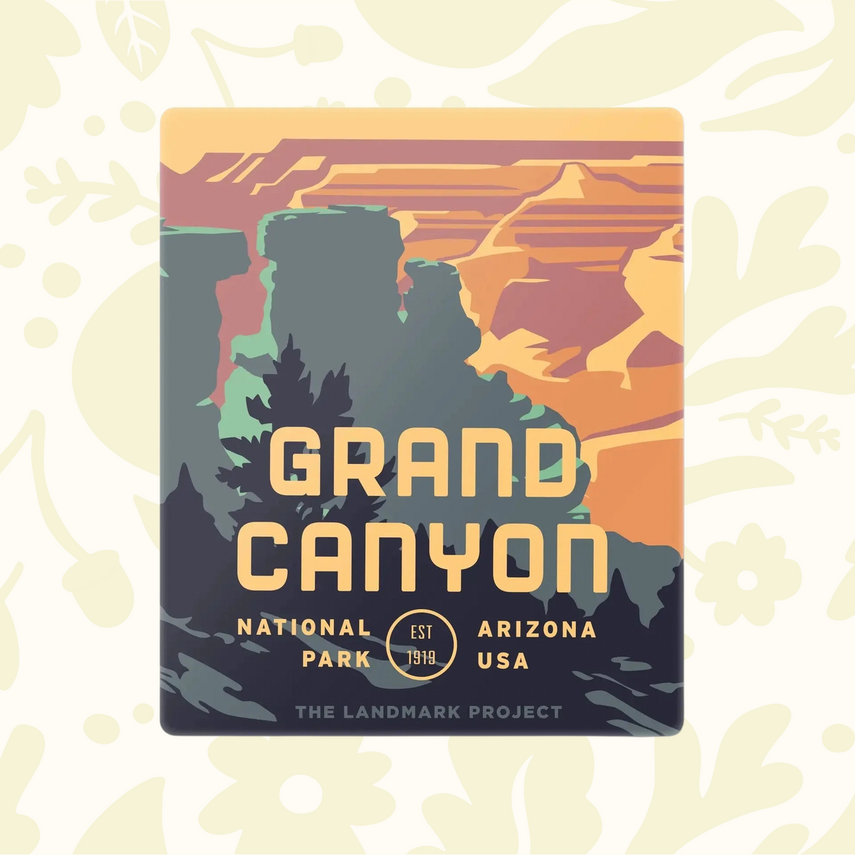 Forager Provisions LTD Grand Canyon magnet featuring a vibrant illustrated landscape of the iconic Arizona national park