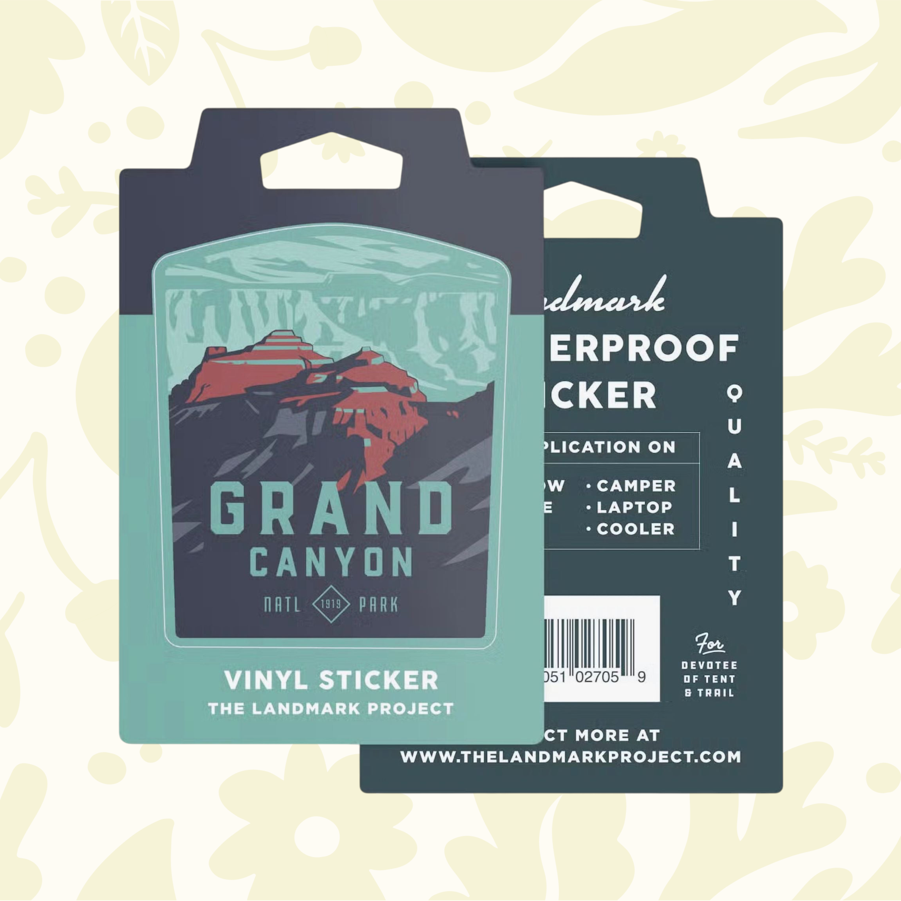 Forager Provisions LTD Grand Canyon North Rim vinyl sticker featuring a scenic landscape illustration on backing card