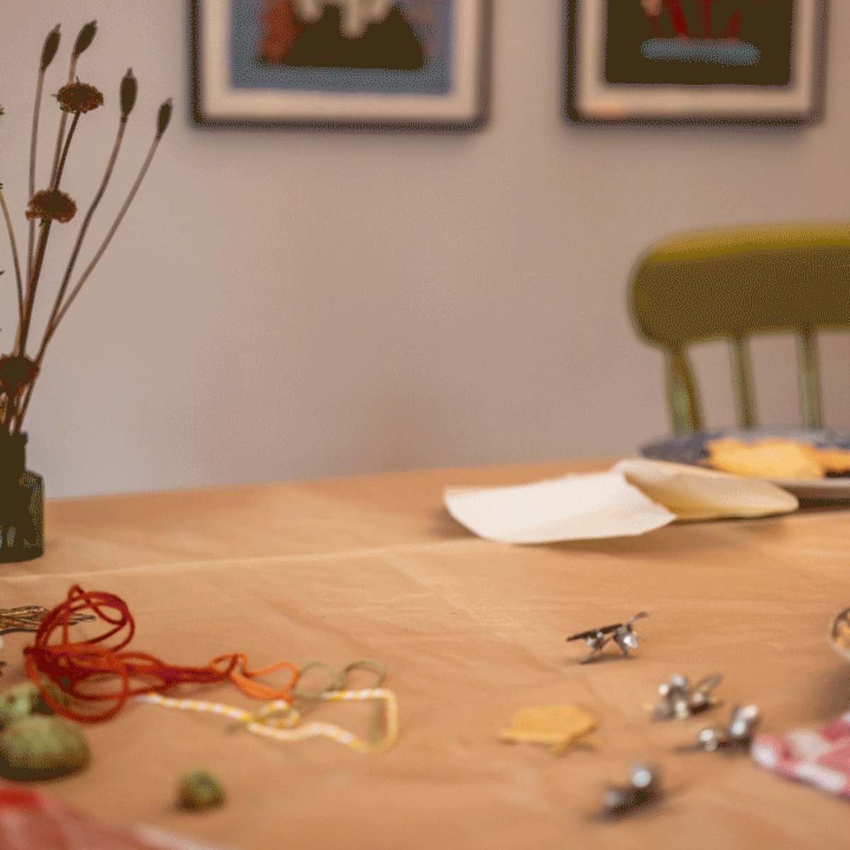 Forager Provisions LTD Hadley Christmas Elf Girl greeting card displayed on a wooden table with festive decorations.