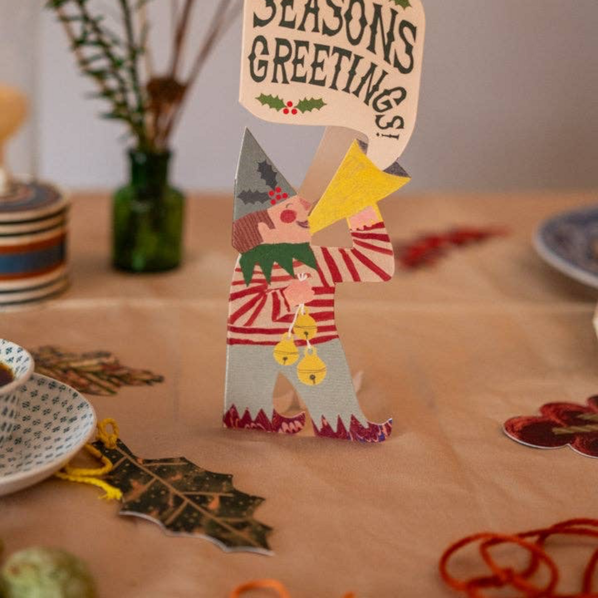 Forager Provisions LTD Hadley Christmas Elf Boy greeting card with a festive illustration on a table setting