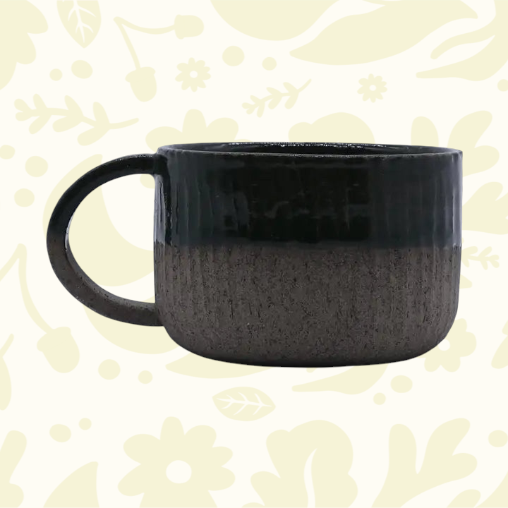Forager Provisions LTD Ribera Bluverde Arte handmade smoked grey stoneware mug with a textured, artisan finish.