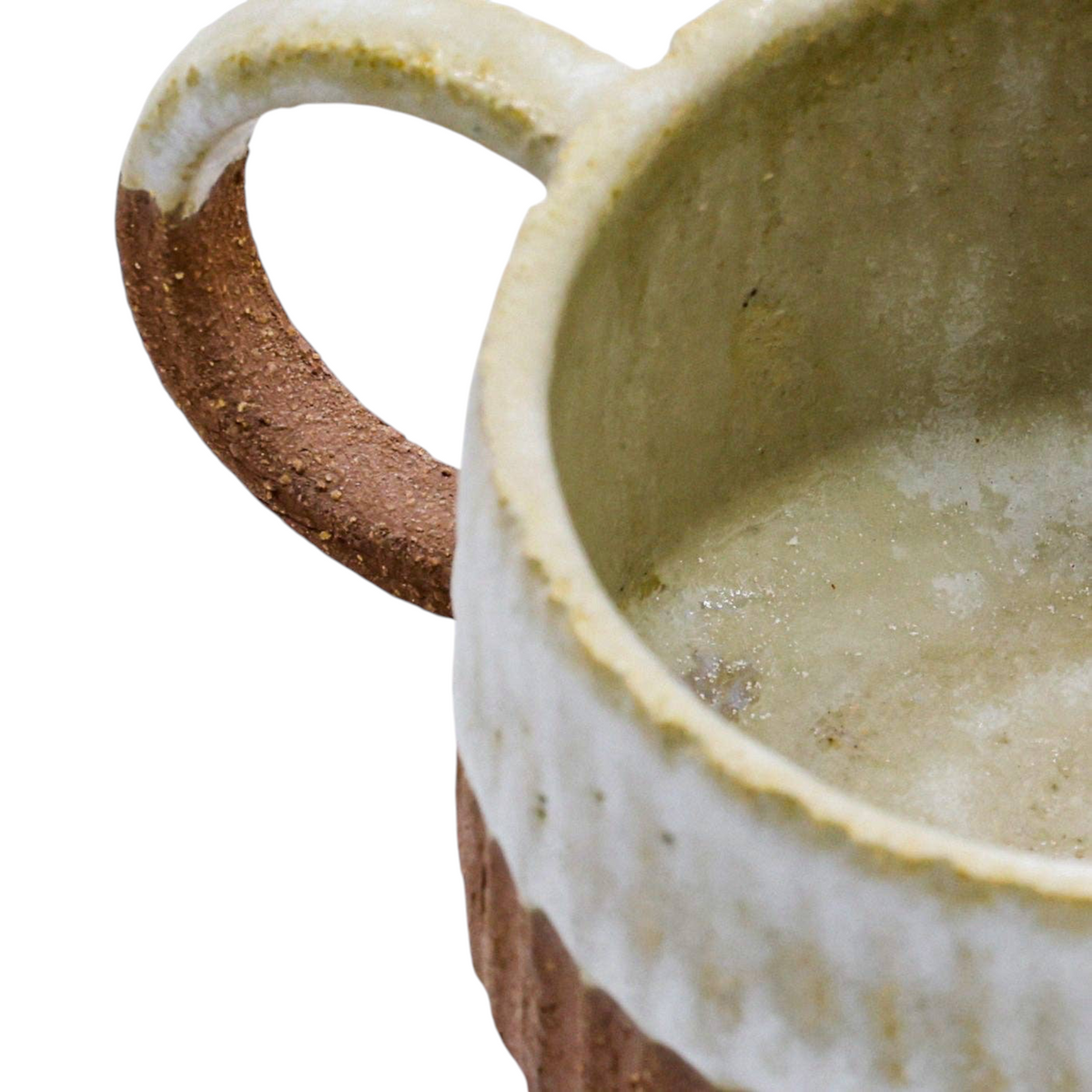 Forager Provisions LTD Ribera Bianca Arte handmade ceramic stoneware mug with a textured white glazed rim and rustic base