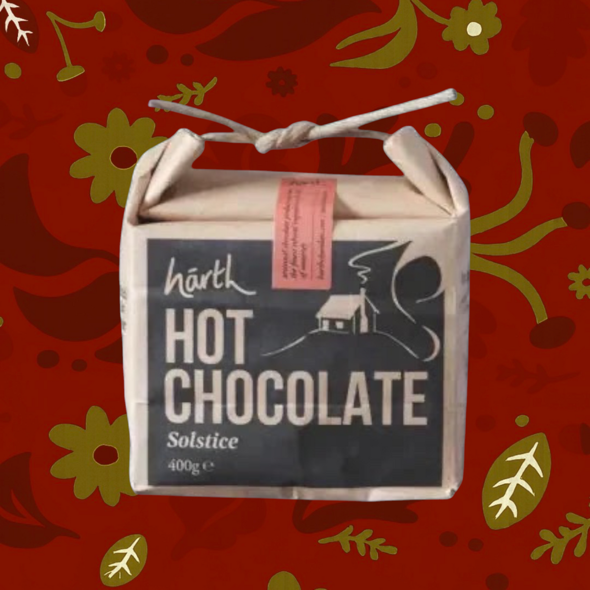 Forager Provisions LTD Harth Winter Solstice spiced vegan hot chocolate powder in a rustic paper package.