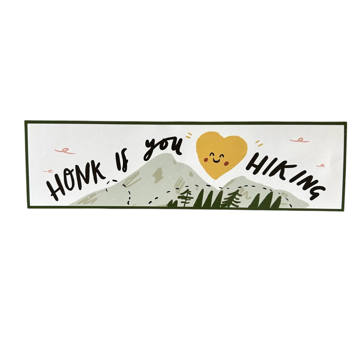 Forager Provisions LTD Dick Vincent bumper sticker with Honk If You Like Hiking text and mountain illustration