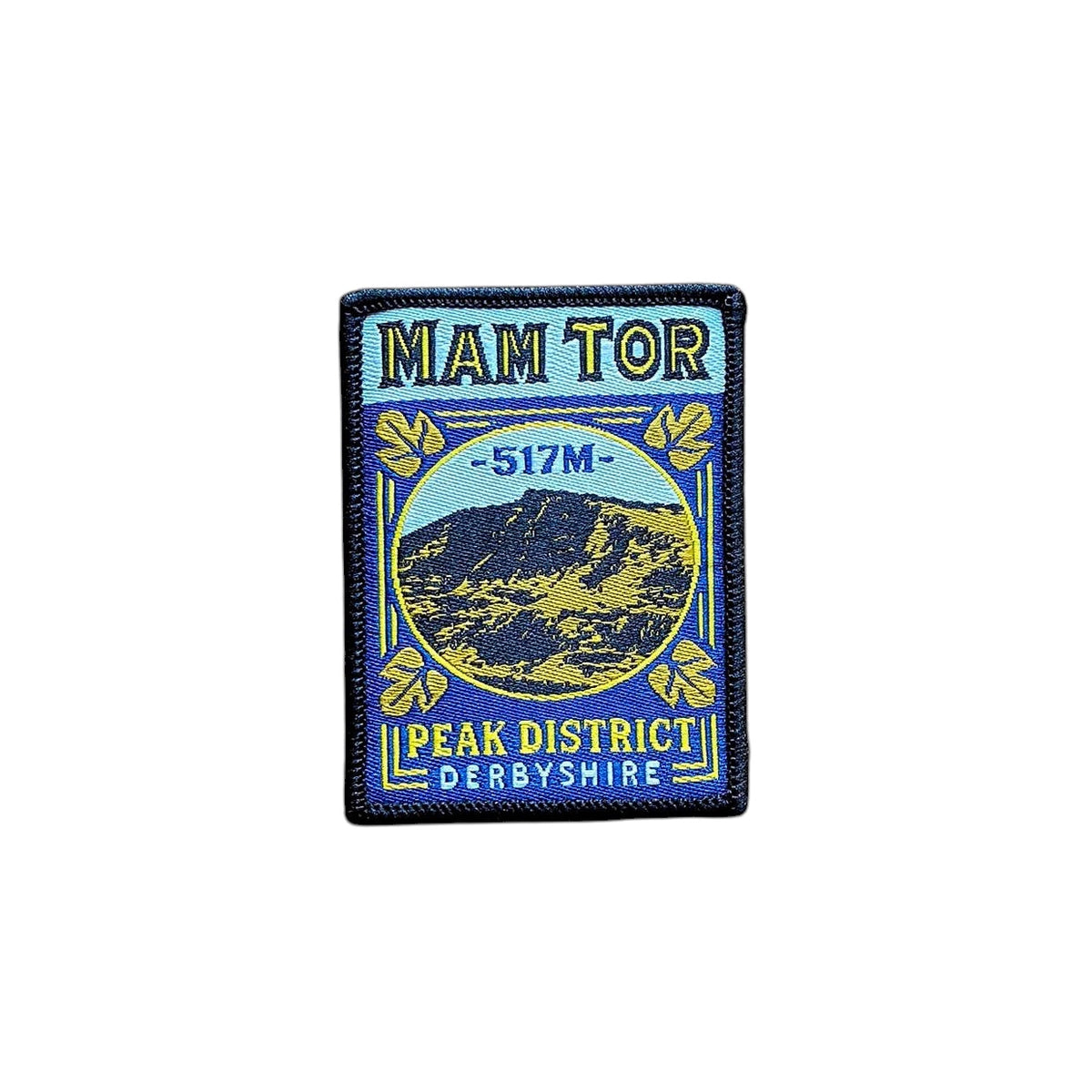 Forager Provisions LTD embroidered Mam Tor patch featuring a landscape illustration of the Peak District hill.