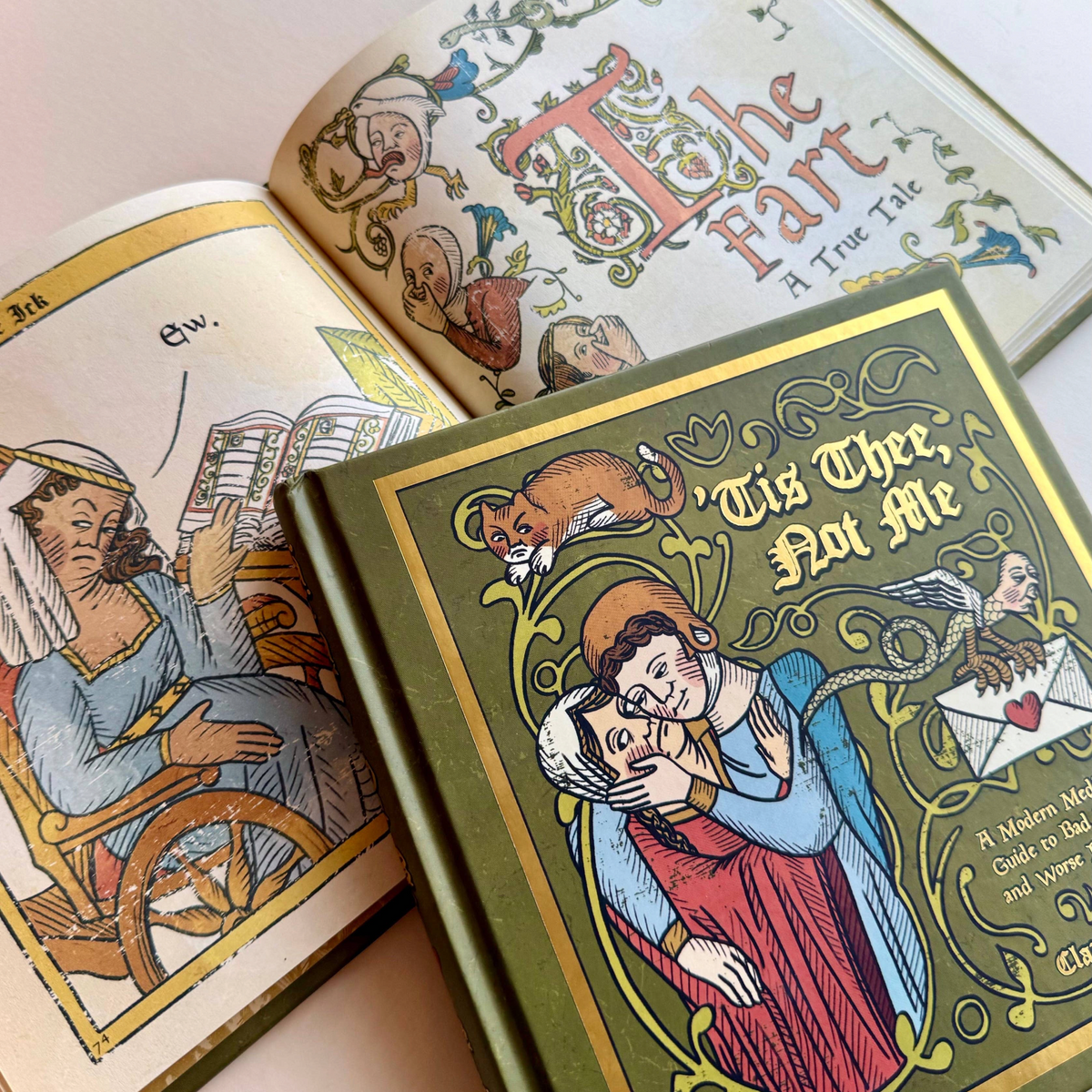 Forager Provisions LTD signed hardback book Tis Thee Not Me with medieval illustrations and green cover
