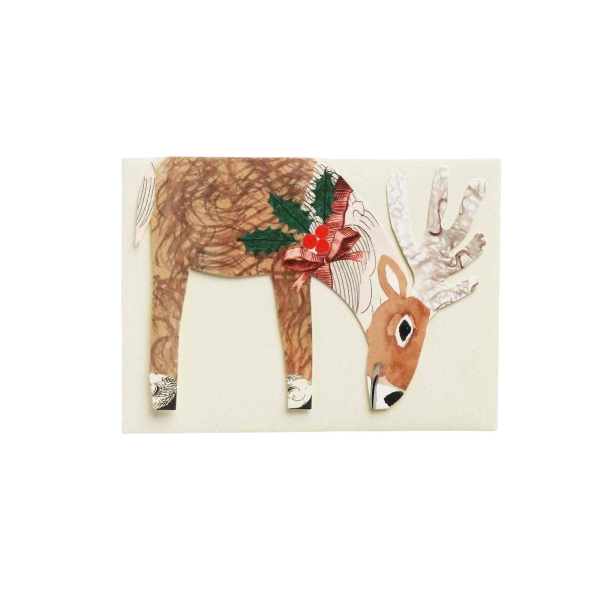 Forager Provisions LTD Hadley Christmas Reindeer greeting card with a festive illustrated reindeer and holly detail.