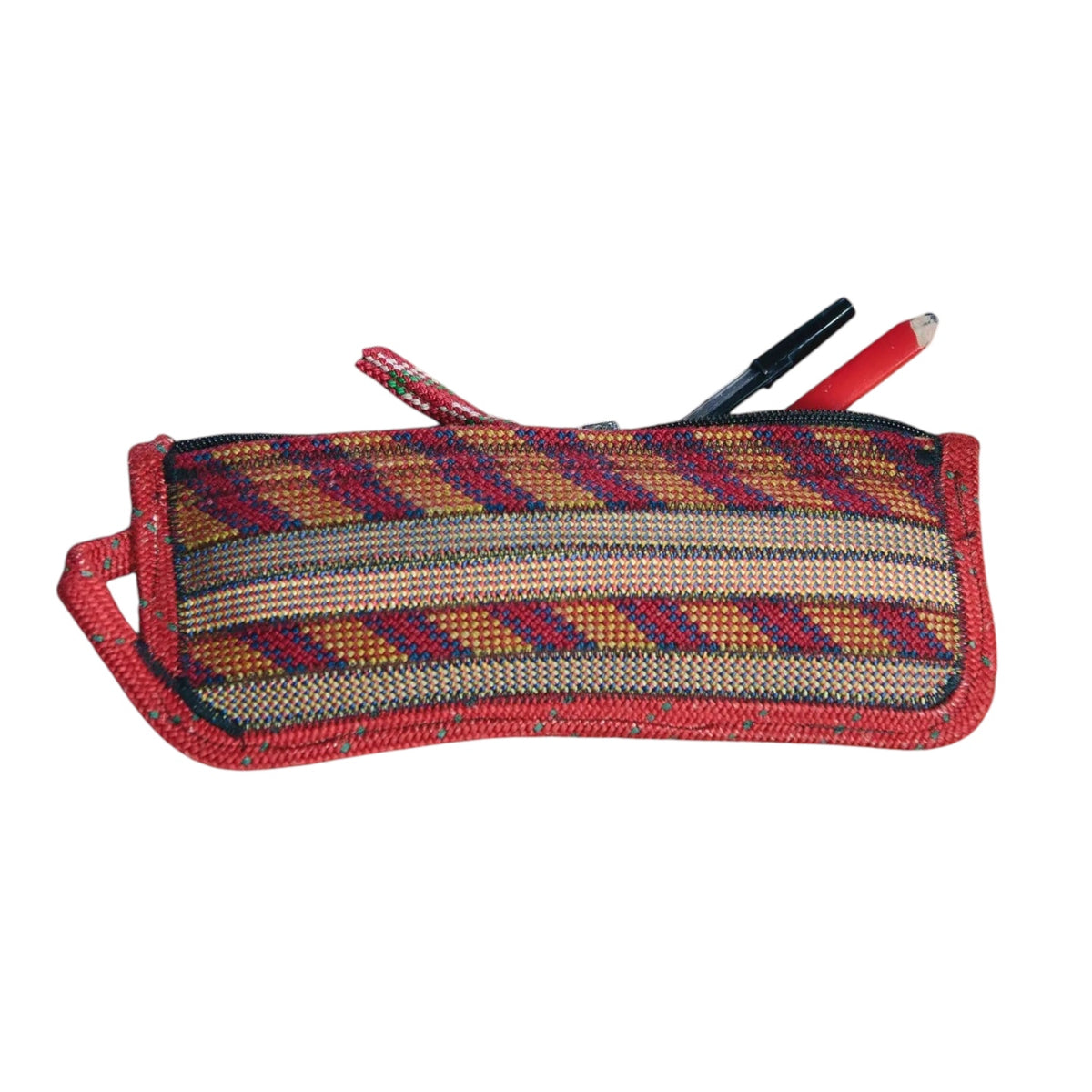 Forager Provisions LTD Scavenger large zip pouch in Fire colourway, handcrafted from recycled red climbing rope.