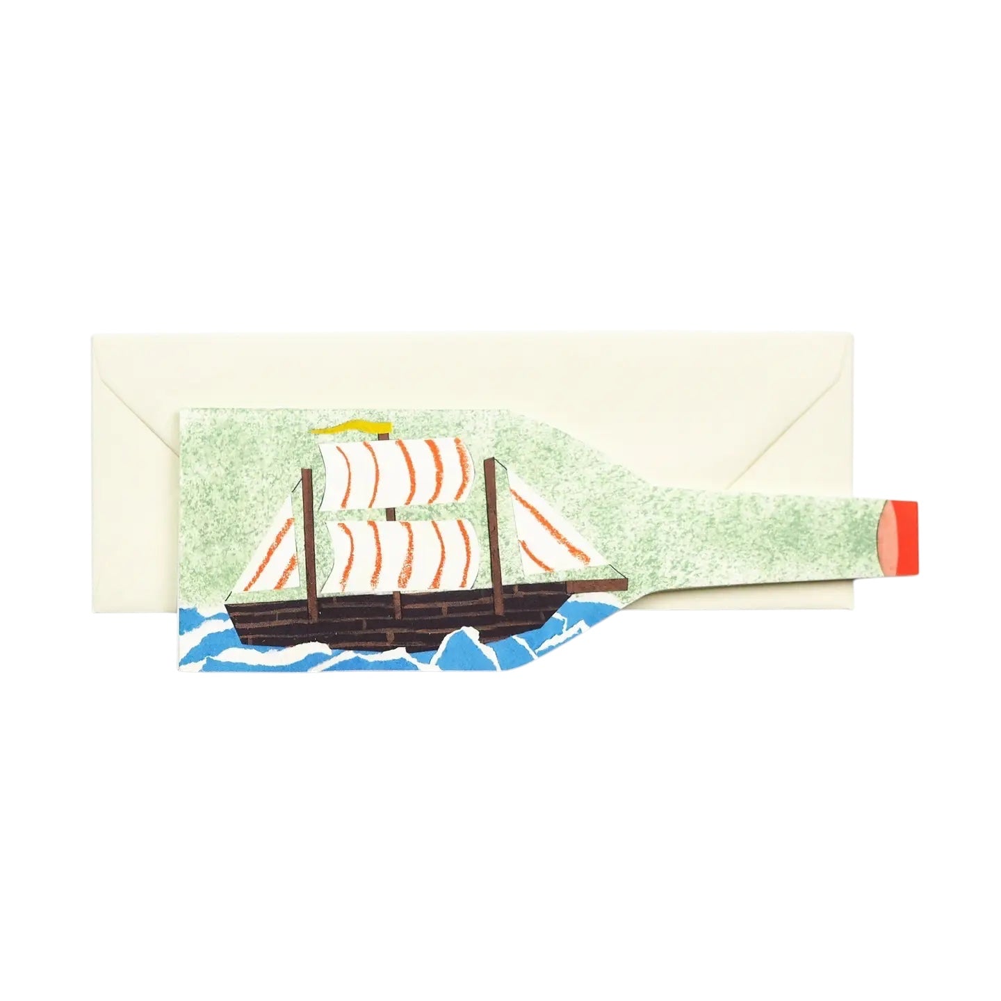 Forager Provisions LTD Hadley Paper Goods ship in a bottle greeting card with illustrated nautical design and envelope