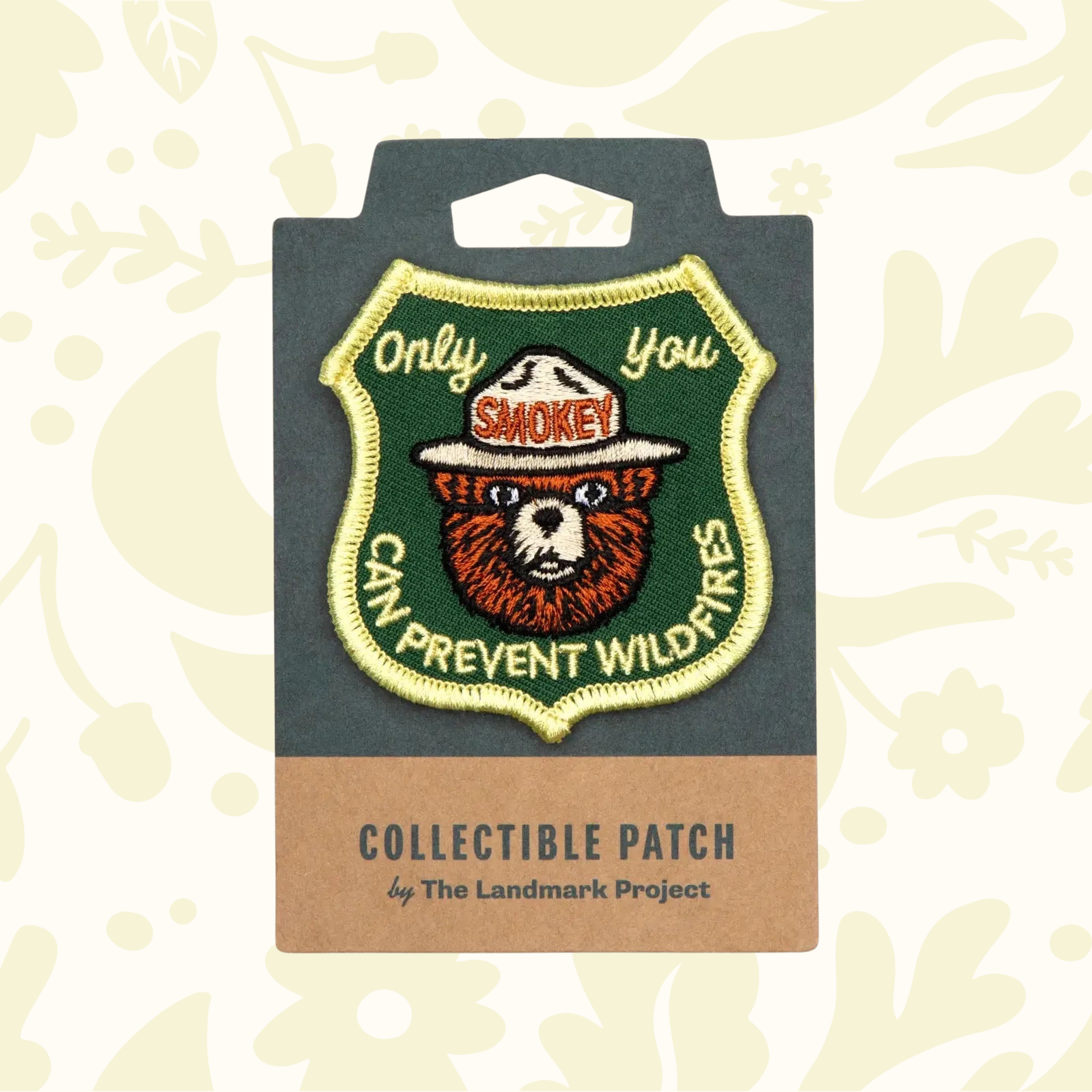 Forager Provisions LTD The Landmark Project Smokey Bear embroidered patch with Only You Can Prevent Wildfires text