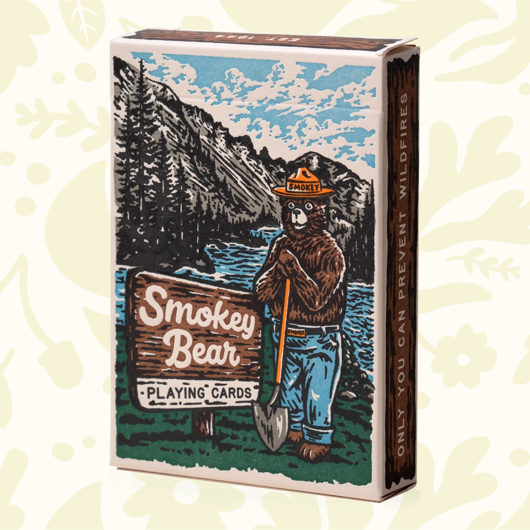 Forager Provisions LTD Smokey Bear playing cards deck featuring retro forest illustration and iconic bear character