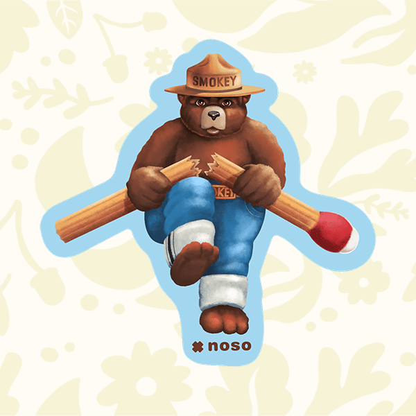 Forager Provisions LTD Smokey Bear Think Before You Strike brushed polyester repair patch for outdoor gear