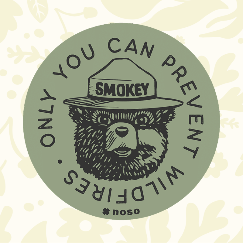 Forager Provisions LTD Smokey Bear Heritage x NoSo circular green waterproof repair patch for outdoor gear