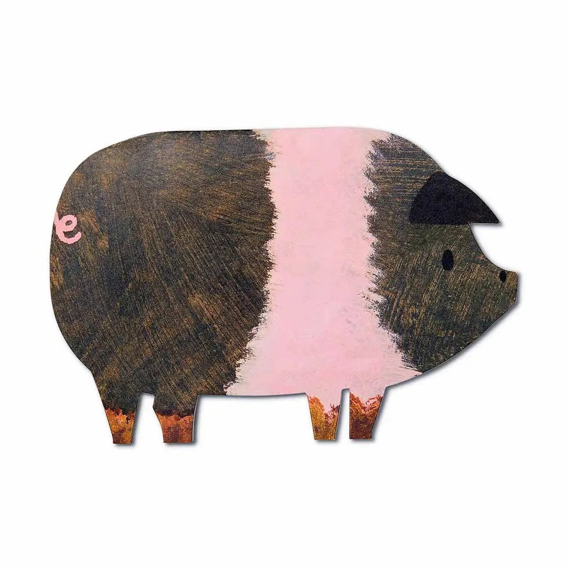 Forager Provisions LTD greeting card featuring a whimsical hand-illustrated pig with black and pink stripes