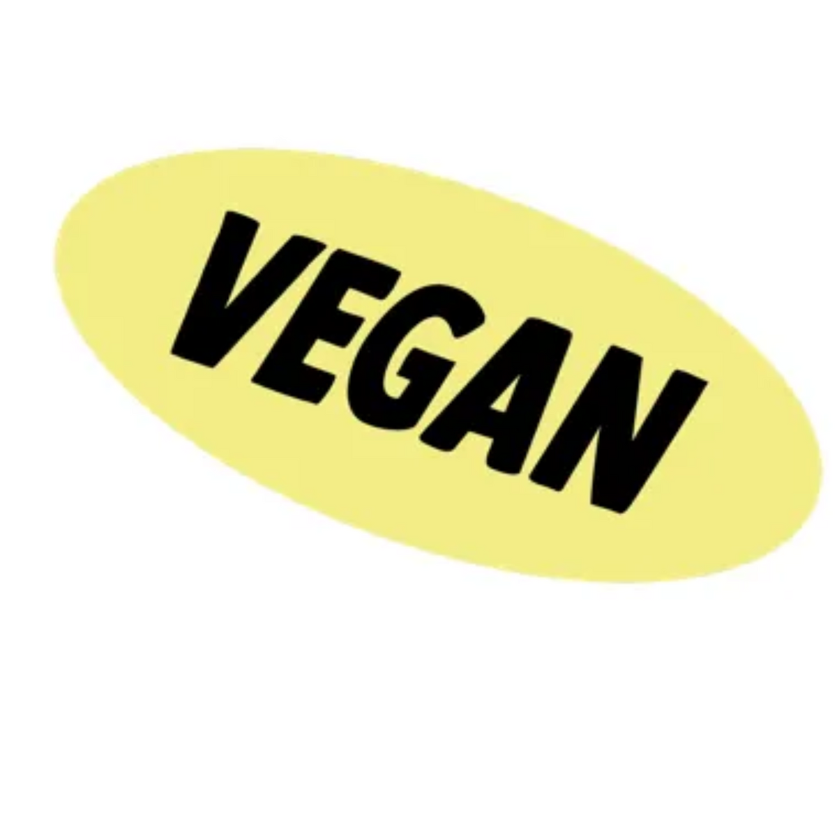 Forager Provisions LTD vegan label in black text on a pale yellow oval background