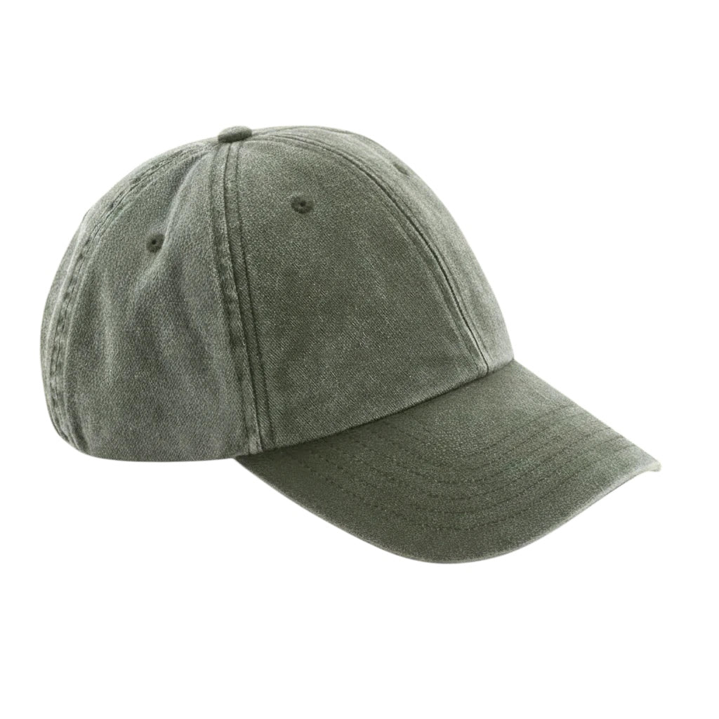 Forager Provisions LTD vintage olive low-profile dad cap with a soft, broken-in wash and curved brim.