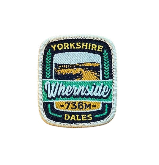 Forager Provisions LTD embroidered Whernside patch featuring a landscape illustration of the Yorkshire Dales peak.