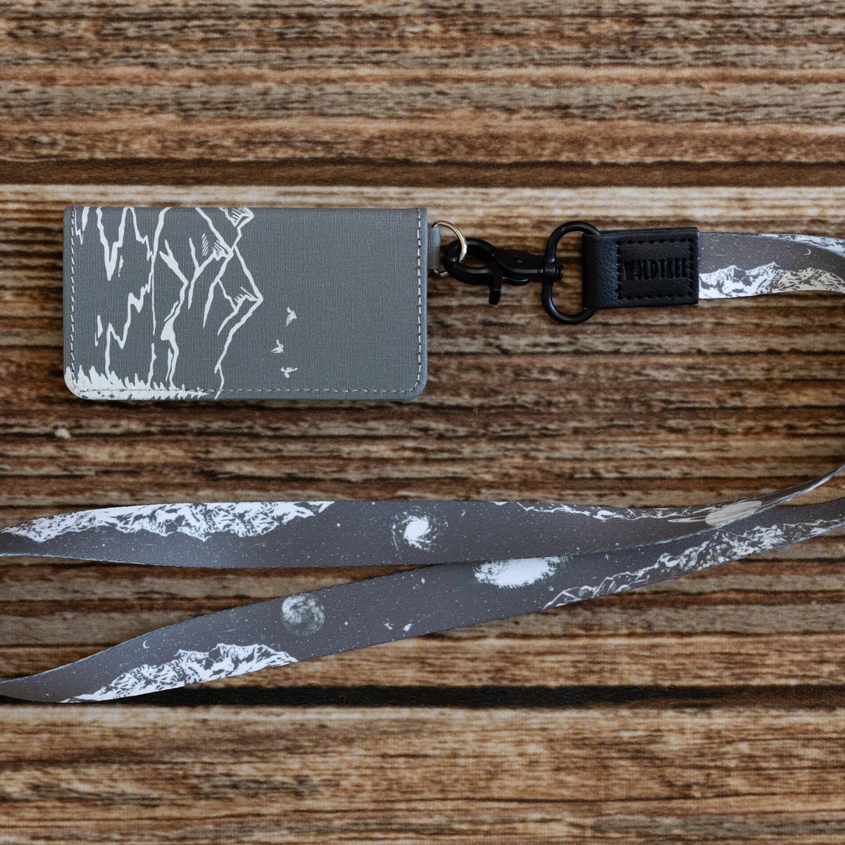 Forager Provisions LTD Wildtree Wilderness SD and Switch card holder with matching mountain print lanyard