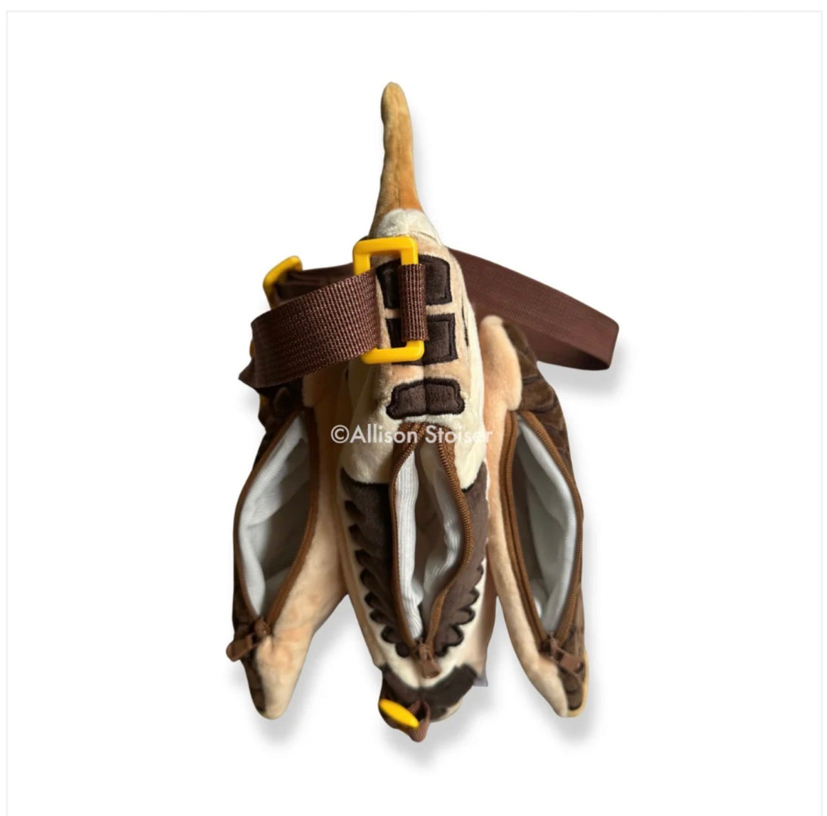 Forager Provisions LTD American Woodcock plush crossbody bag with three zipped compartments and yellow hardware