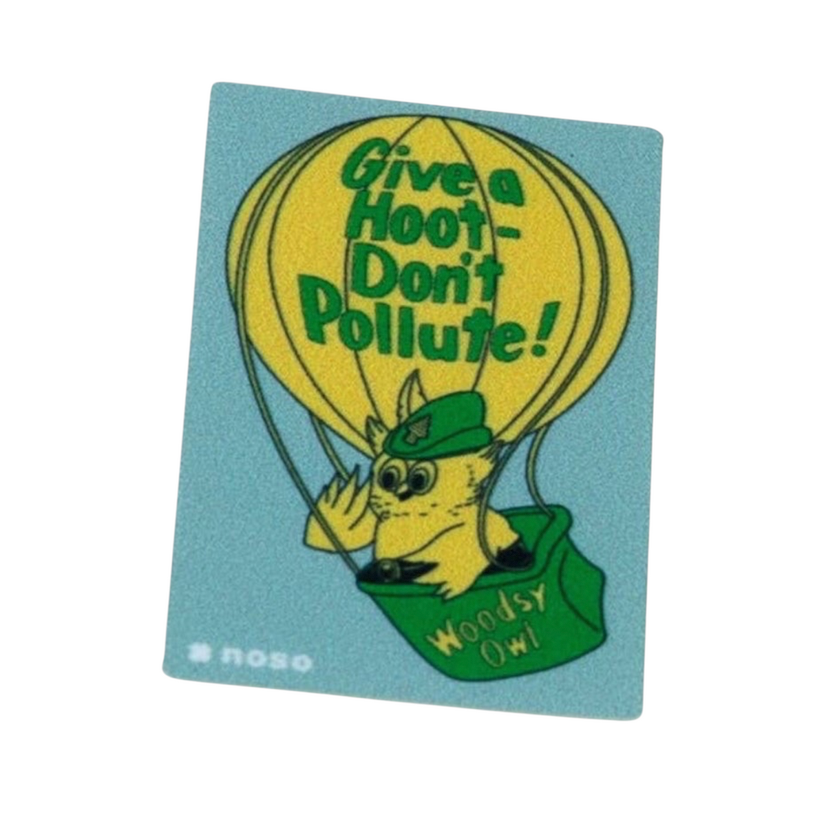 Forager Provisions LTD Balloon Woodsy Owl NoSo peel-and-stick repair patch for outdoor gear with yellow balloon design