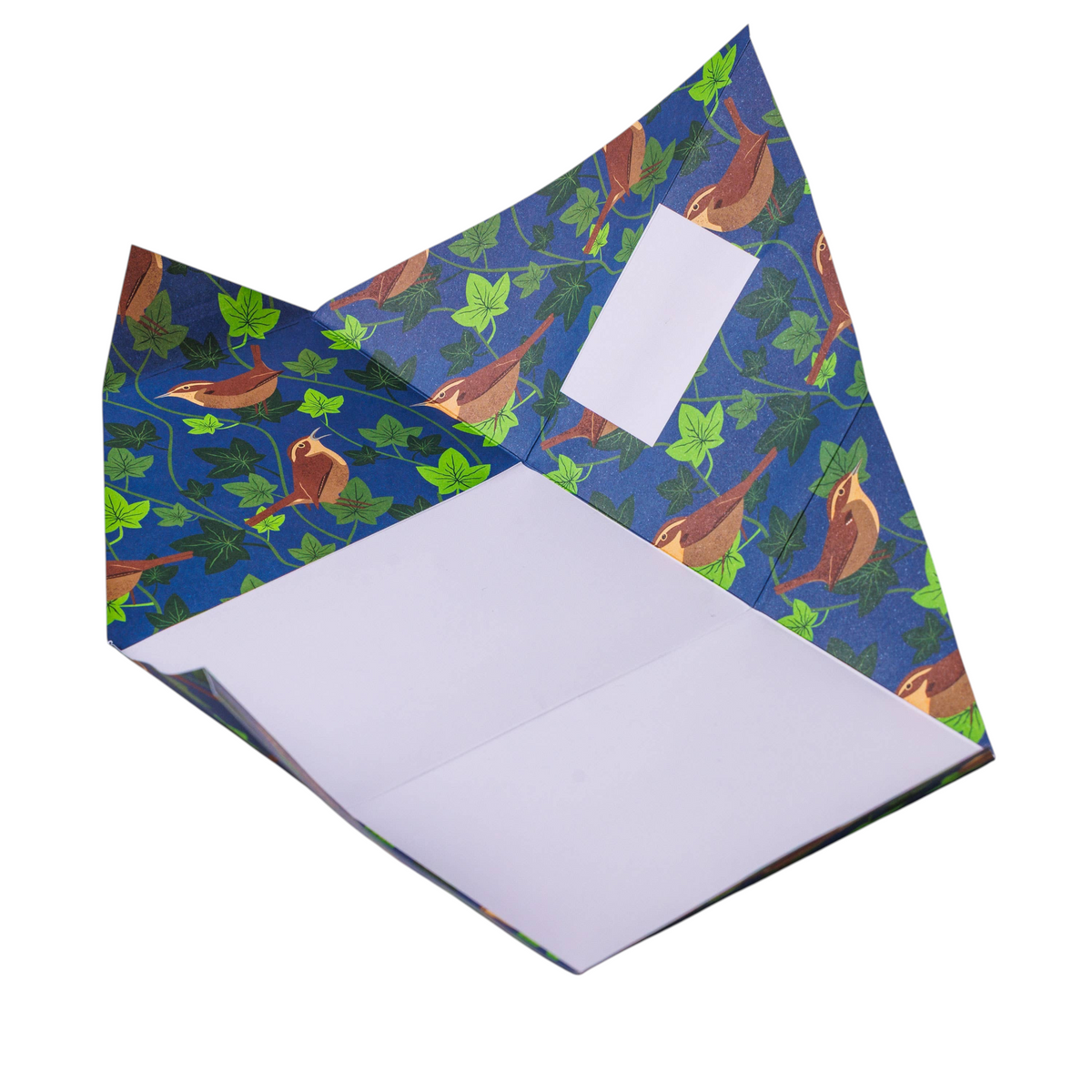 Forager Provisions LTD Pigeonposted folding letter set featuring a blue wren and ivy leaf pattern for stationery.
